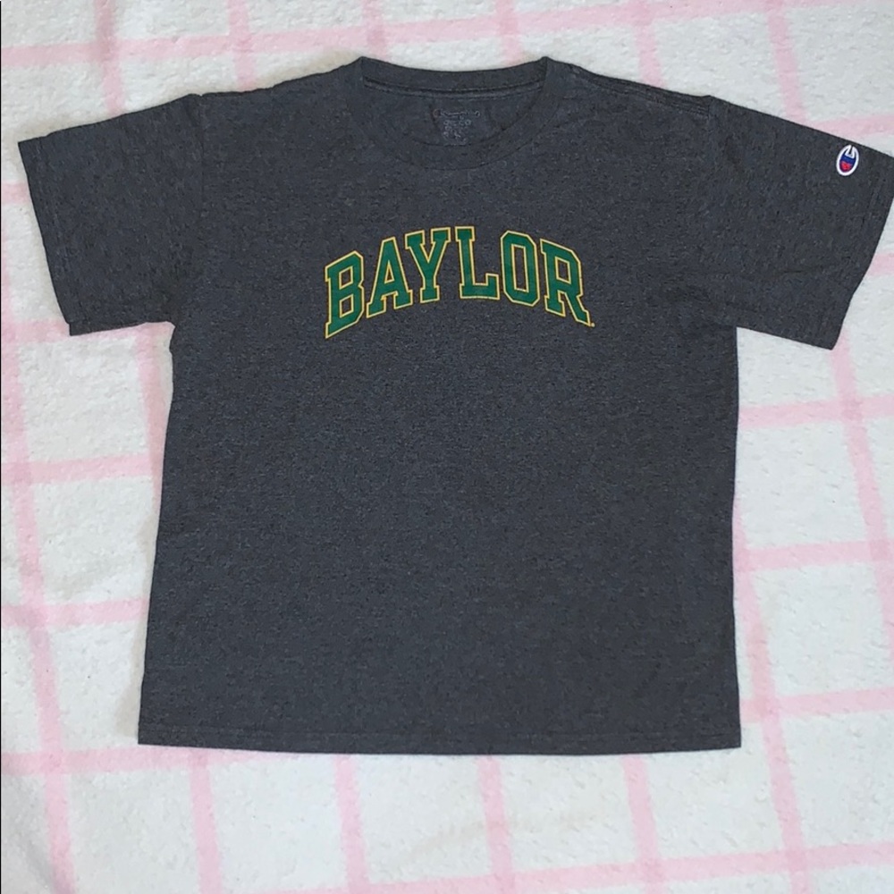 Champion Gray and Green Kids Short Sleeve Tee